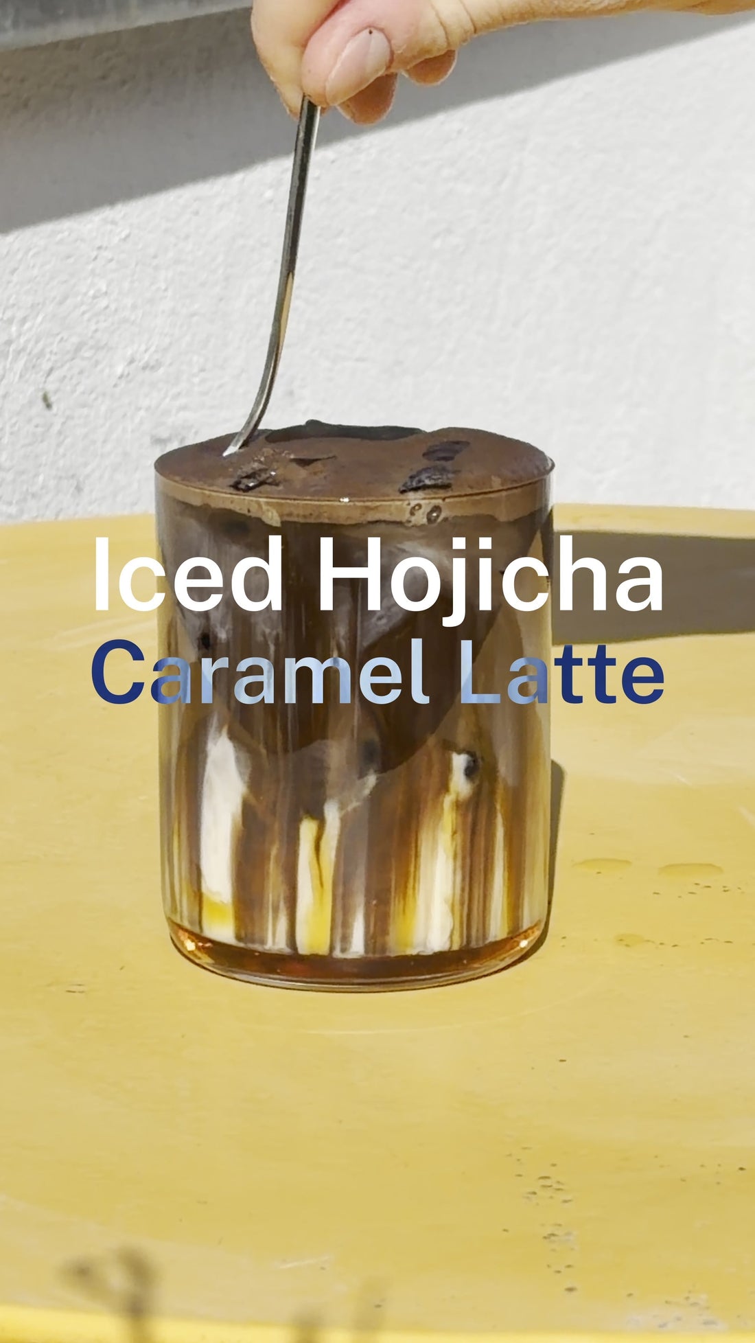 Hojicha Caramel Latte on Ice