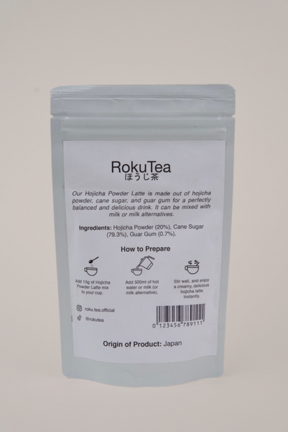 Hojicha Latte Pulver Verpackung Rückseite